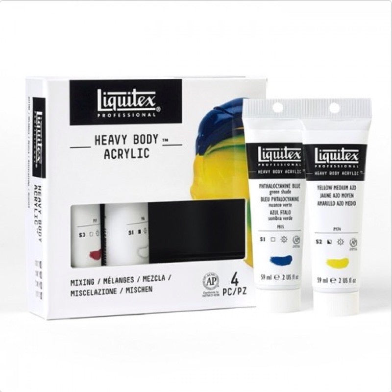 Liquitex Heavy Body Acrylic Paint Set-Mixing Set of 4 2oz Tubes